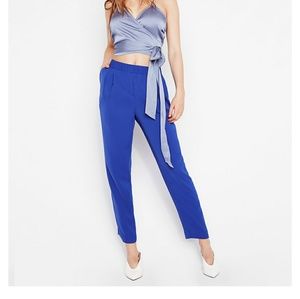 *Express* Mid-rise Twill Pleated Ankle Pants